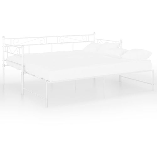 Okvir za krevet na razvlačenje bijeli metalni 90 x 200 cm slika 3