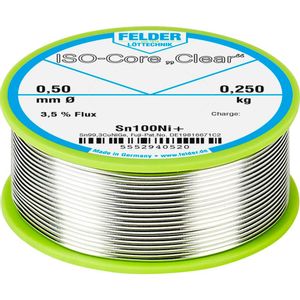 Felder Löttechnik ISO-Core ''Clear'' Sn100Ni+ lemna žica svitak  Sn99,25Cu0,7Ni0,05  0.250 kg 0.5 mm