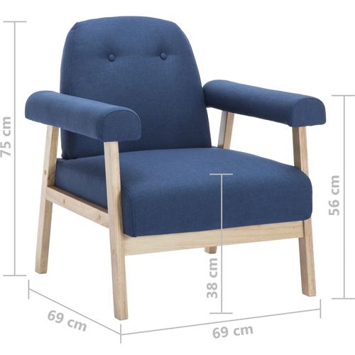 Fotelja od tkanine plava slika 8