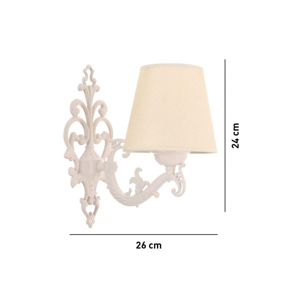 Claire - Bijela Zidna Lampa slika 4