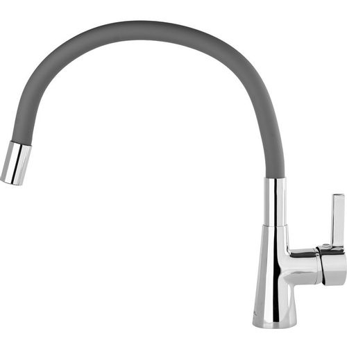Mješalica za sudoper s fleksibilnom cijevi, jednoručna keramička, tamno siva (4437) slika 5