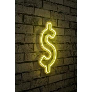 Wallity Ukrasna plastična LED rasvjeta, Dollar Sign - Yellow