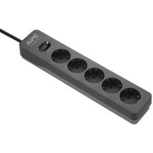 APC PME5U2B-GR APC Essential SurgeArrest, 5 Schuko + 2x USB Charging Ports (2.4A Total), 230V 10A, 1,5m