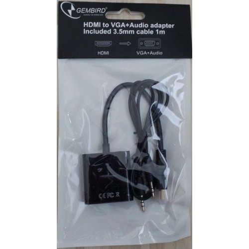 A-HDMI-VGA-06 ** Gembird  HDMI to VGA + AUDIO adapter cable, single port (alt A-HDMI-VGA-03, 439) slika 3