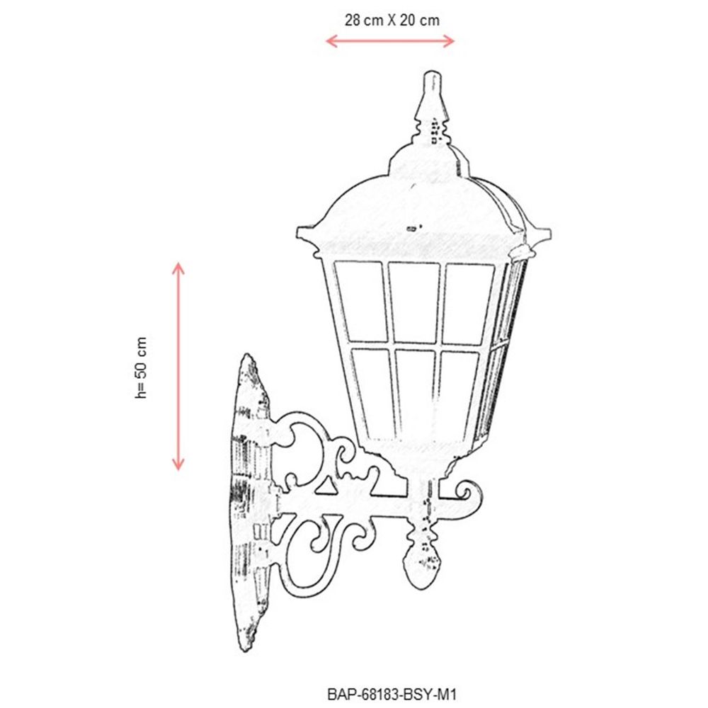 BAP-68183-BSY-M1 Crna Spoljna Zidna Lampa slika 3