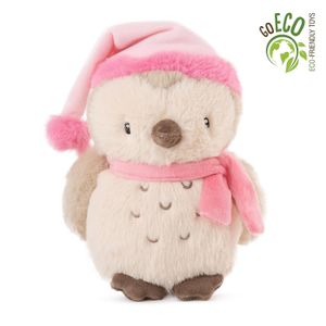 Amek plišana igračka Eco Owl with hat and scarf 21 cm - Pink