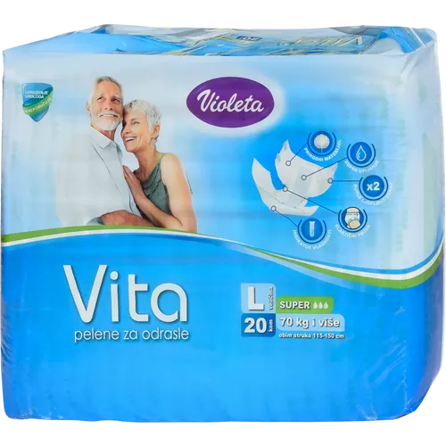 Violeta Vita pelene za inkontinenciju L Super 20 kom slika 1