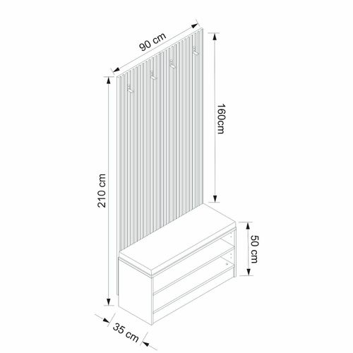 Noah - 8311 Walnut Hall Stand slika 8