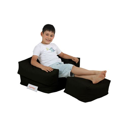 Atelier Del Sofa Vreća za sjedenje, Kids Single Seat Pouffe - Black slika 2