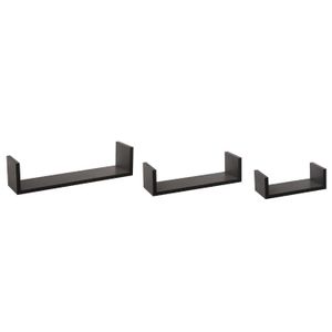 Five fixy set polica zidna 3kom mdf crna