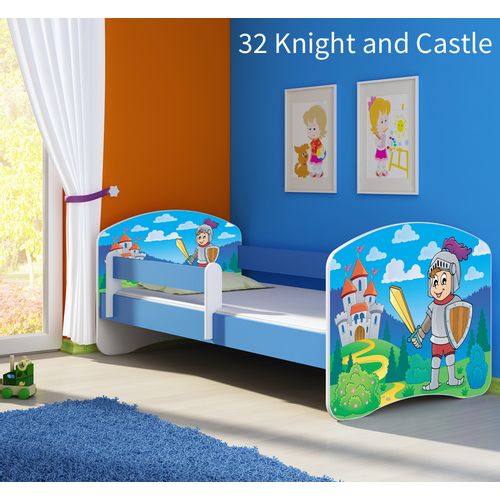 Dječji krevet ACMA s motivom, bočna plava 160x80 cm 32-knight slika 1