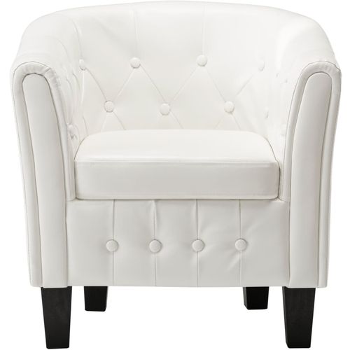 Fotelja od umjetne kože bijela slika 41