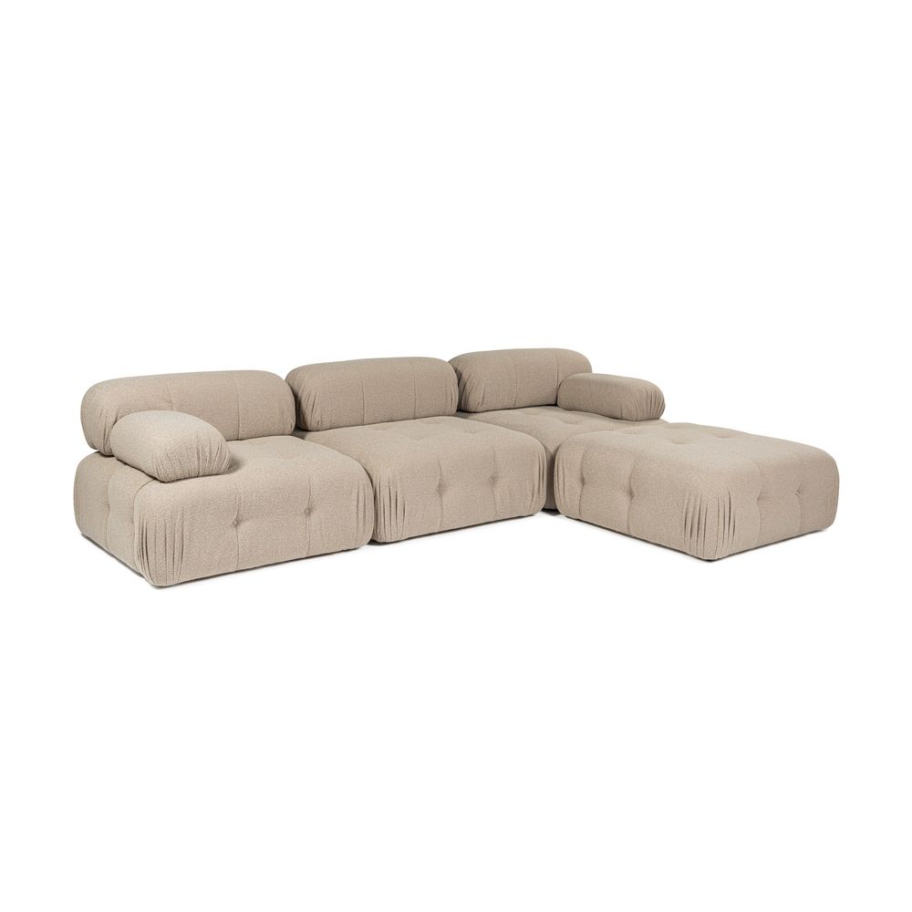 Doblo Troosjed s Pouffom (L1-O1-1R-Pouffe) - Breskva Kutna Sofa slika 4