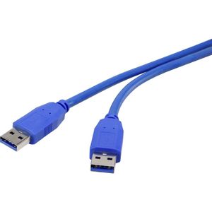 Renkforce USB kabel USB 3.2 gen. 1 (USB 3.0) USB-A utikač, USB-A utikač 1.00 m plava boja pozlaćeni kontakti RF-4369446