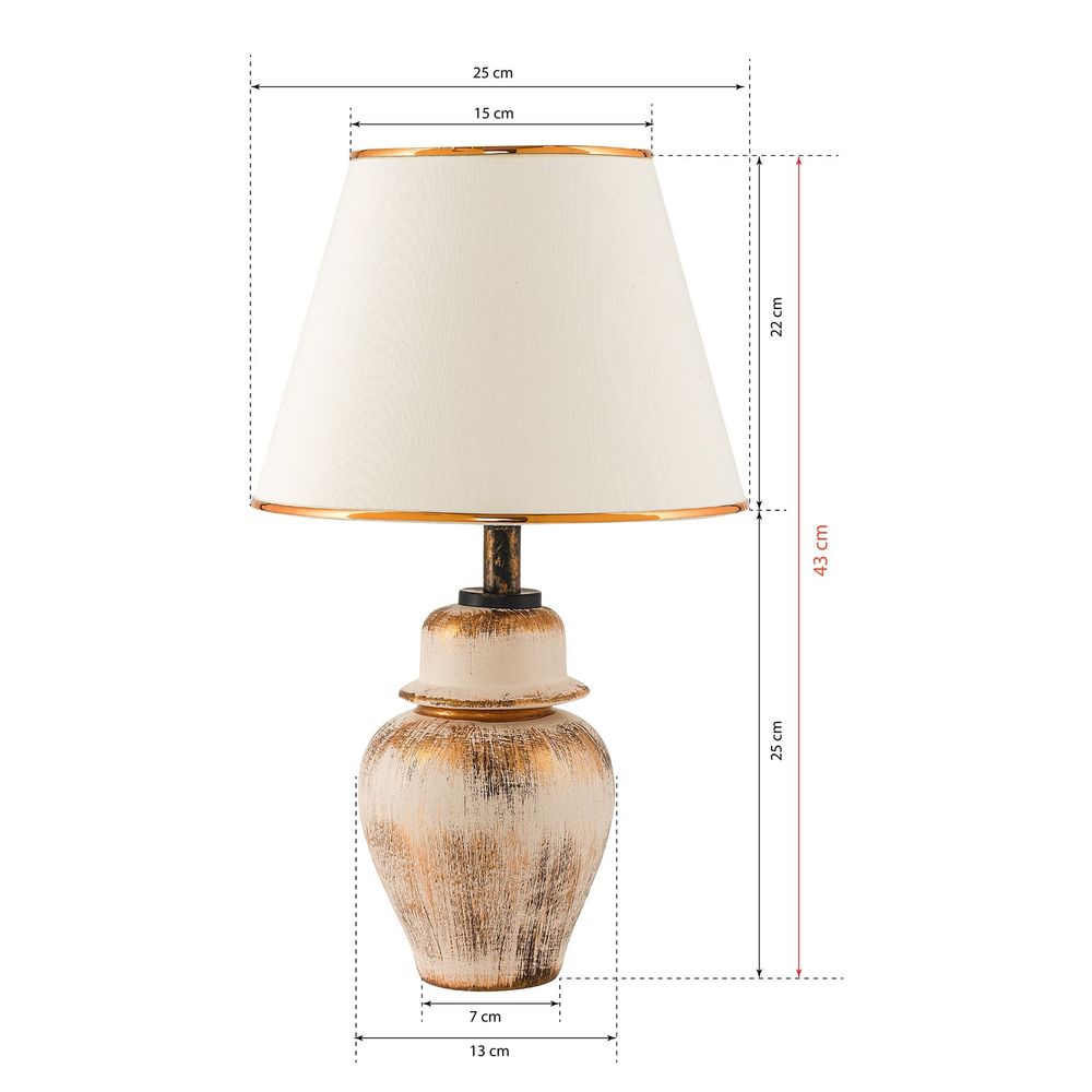 TM280 Krem Zlatna Stočna Lampa slika 5