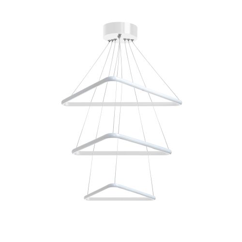 Trinity Triangle Set - White Body, White Light White Chandelier slika 3