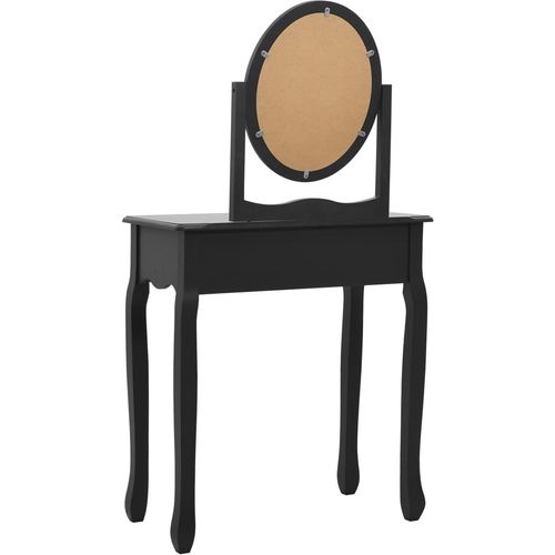 Toaletni stolić sa stolcem crni 65x36x128 cm paulovnija i MDF slika 42