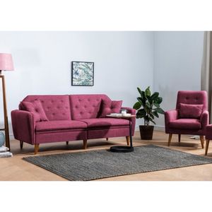 Terra-TKM02-94819 Claret Red Sofa-Bed Set