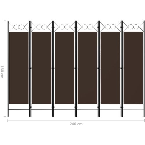 Sobna pregrada sa 6 panela smeđa 240 x 180 cm slika 17