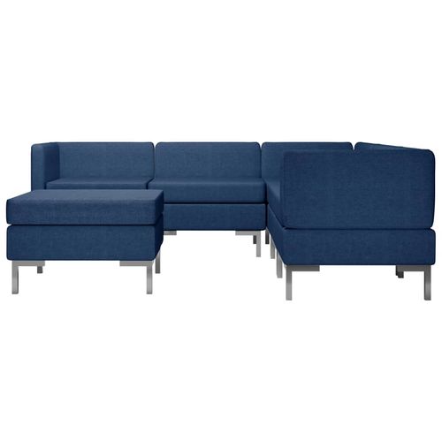 6-dijelni set sofa od tkanine plavi slika 55