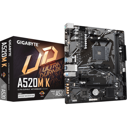 Gigabyte MB [A520M K V2 G10]AM4; 2xDDR4;M.2; 4xSATA; 6xUSBVGA, HDMI; mATX; slika 1