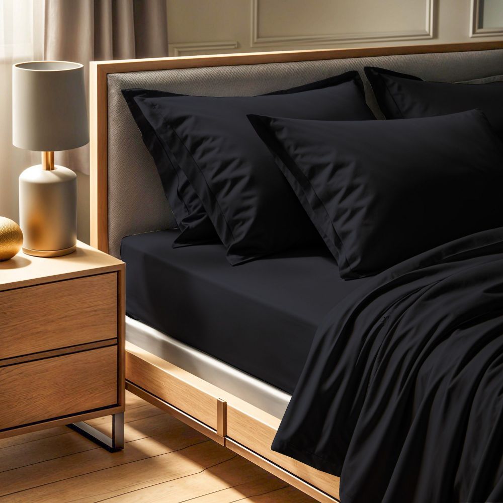 Ranforce King Fitted Sheet - Crna slika 1