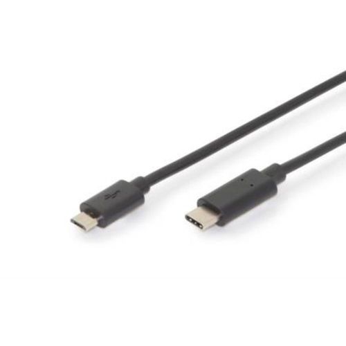 Digitus USB kabel USB 2.0 USB-C® utikač, USB-Micro-B utikač 3.00 m crna dvostruko zaštićen AK-300137-030-S slika 1