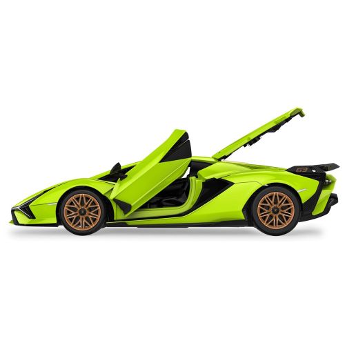 Licencirani auto na daljinsko upravljanje za sastavljanje 1:18 Lamborghini Sian - zeleni slika 4