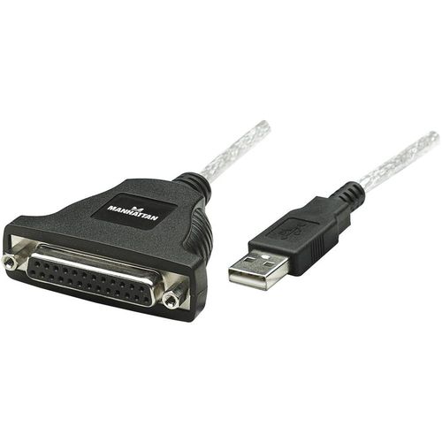 Manhattan USB 1.1 priključni kabel [1x muški konektor USB 1.1 tipa a - 1x 25-polni ženski konektor D-Sub] slika 1