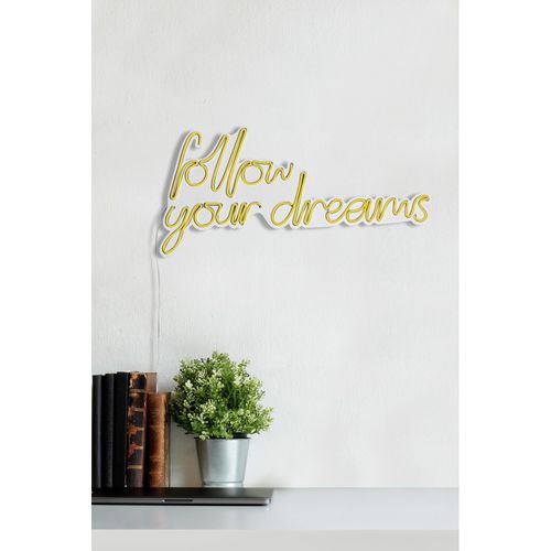 Follow Your Dreams - Yellow Yellow Decorative Plastic Led Lighting slika 5
