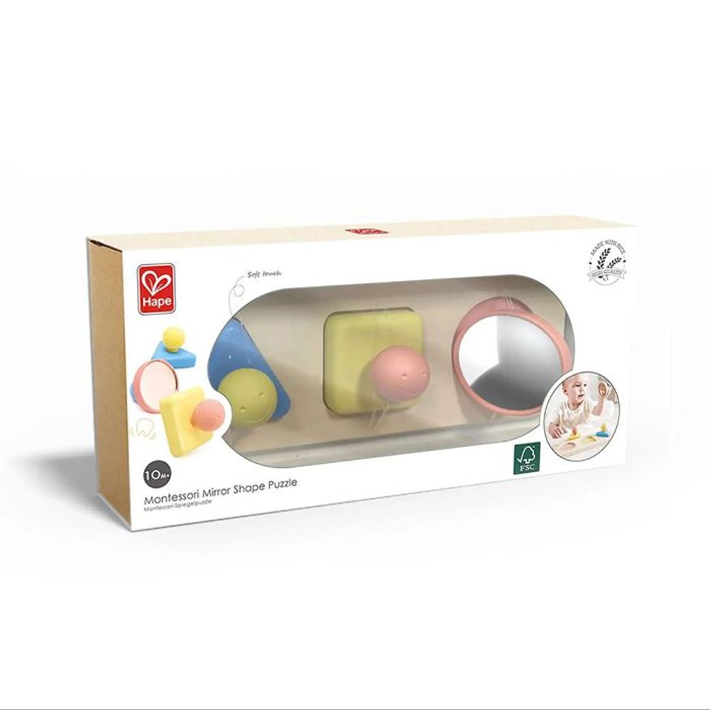 Hape Drvena sorter slagalica Montessori Mirror Shape Puzzle E0072A  slika 4