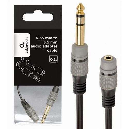 A-63M35F-0.2M Gembird 6.35mm to 3.5mm audio adapter cable, 0.2m slika 1