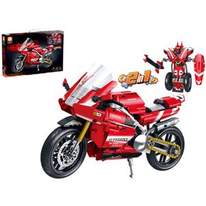 2u1 kockice za sastavljanje motora/robota 594kom. crveni