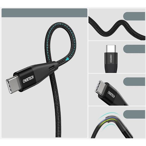 Choetech USB Type C - USB Type C podatkovni kabel za punjenje Power Delivery 60W 5A 2m slika 4