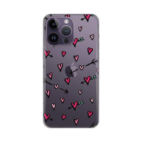 Torbica Silikonska Print Skin za iPhone 14 Pro Max 6.7 Heart Pattern slika 1