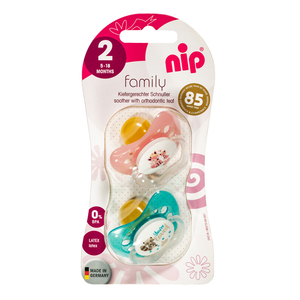 nip® Duda varalica Family 5-18mj (veličina 2) - Lateks, 2kom Mint/Roza