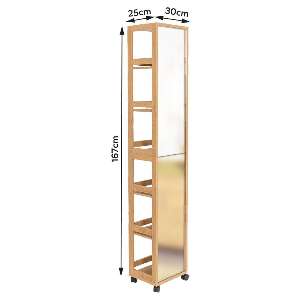 Tendance ogledalo na kotačima sa pretincima za odlaganje Colonial 167x30x25cm, MDF slika 2