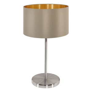 Eglo Maserlo Stolna Lampa - E27, Nikl/Mat, Sivozelena