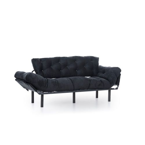 Atelier Del Sofa Trosjed na razvlačenje, Crno, Nitta Triple - Black slika 9