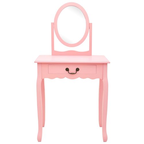 Toaletni stolić sa stolcem rozi 65x36x128 cm paulovnija i MDF slika 20