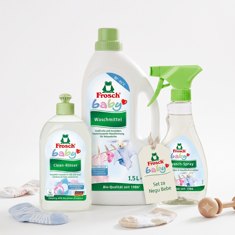 Frosch Baby Care Set 3/1  Deterdžent za dječiji veš, Skidač mrlja i Deterdžent za dječiji pribor slika 2