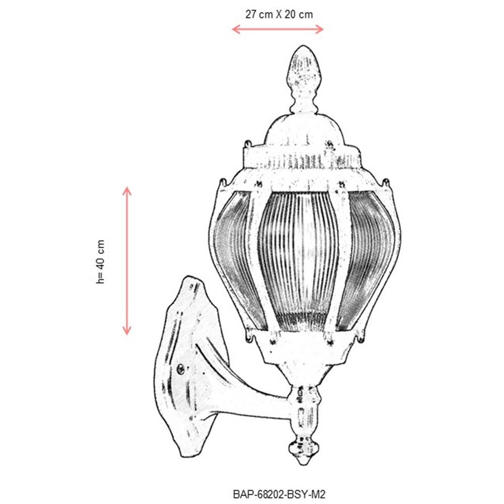 Vanjska zidna lampa BAP-68202-BSY-M2, crna slika 3