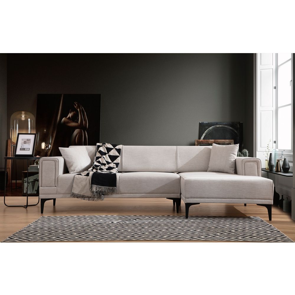 Ugaona Sofa na Razvlačenje Horizon Right - Ecru Boja slika 2