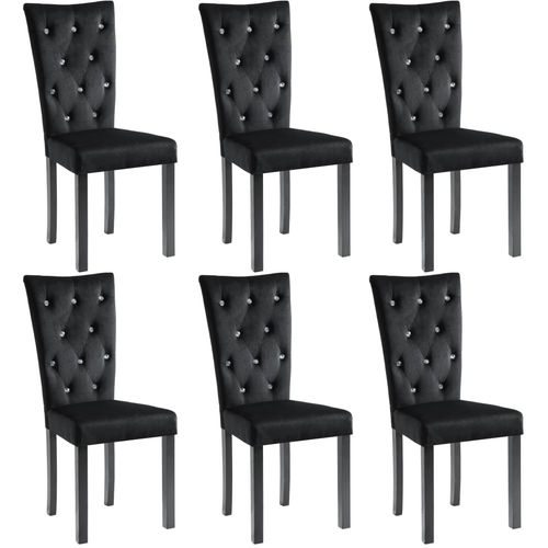 Blagovaonske stolice od baršuna 6 kom crne slika 20