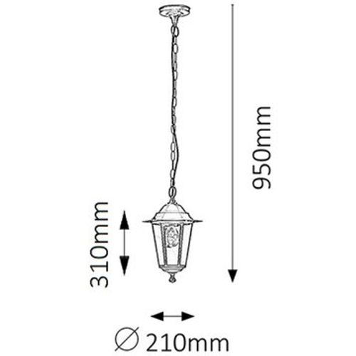 Rabalux Velence spoljna visilica E27 60W crna IP43 Spoljna rasveta slika 3