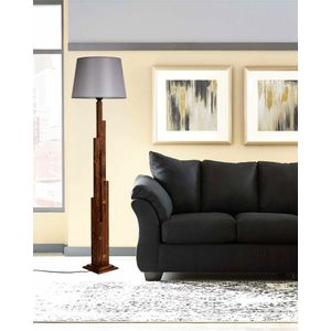 Kule Ceviz Ahşap Lambader Pramit Hasır Gri Abajurlu Walnut
Grey Floor Lamp