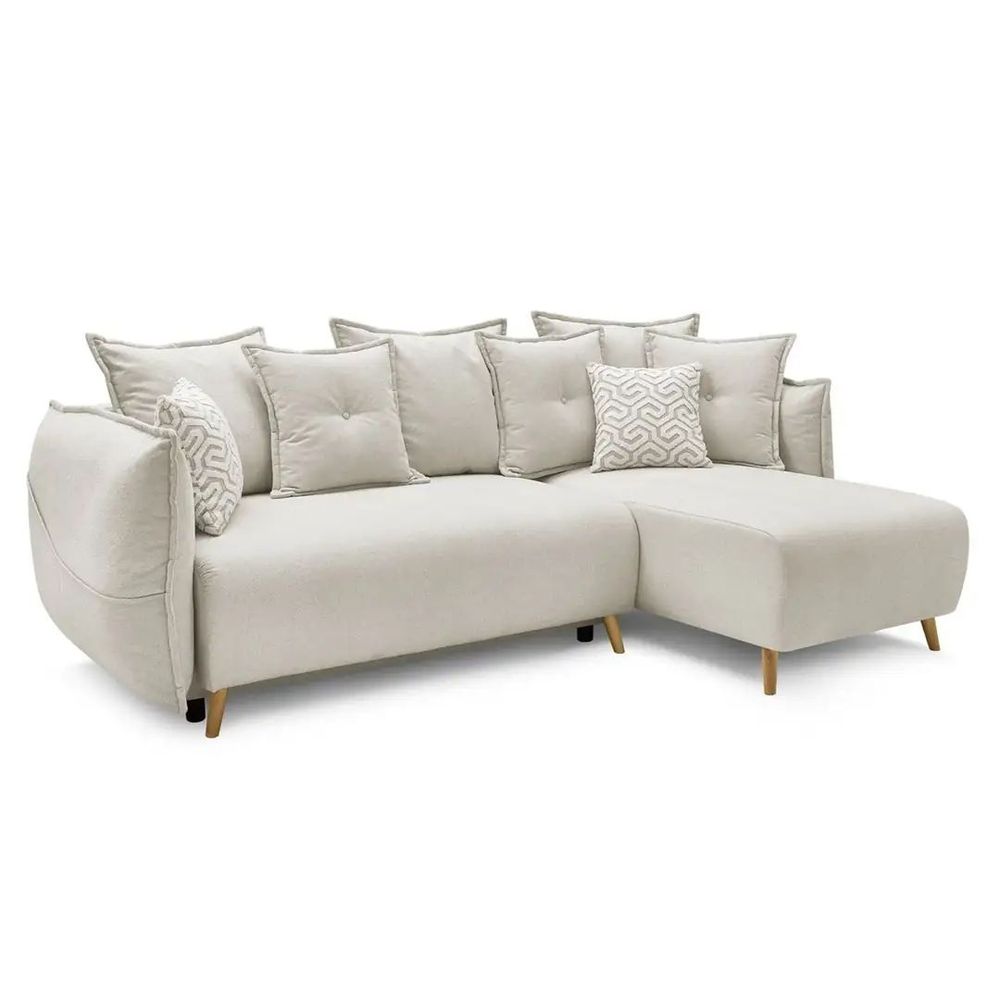 Ugaona Sofa Puffy - boja: krem slika 7
