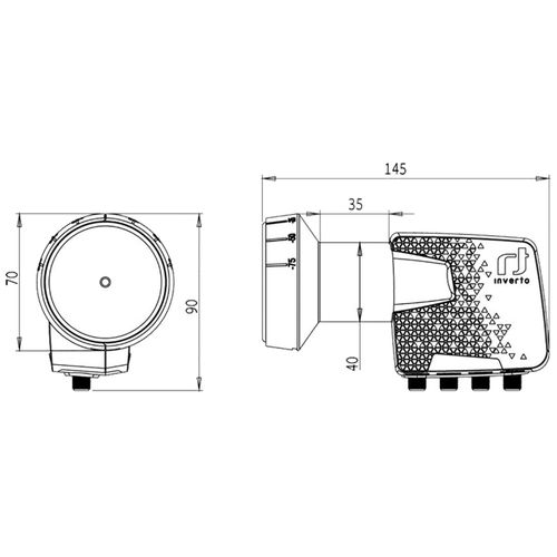 Inverto LNB Quad, šum 0,3dB, Home Pro, DVB-S2 ( HD - UHD ) - IDLH-QDL410-HMPRO-OPN slika 2