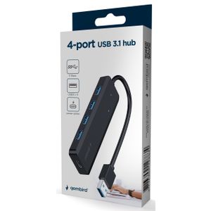 UHB-U3P4P-02 Gembird 4-port USB 3.1 + USB-C za napajanje HUB