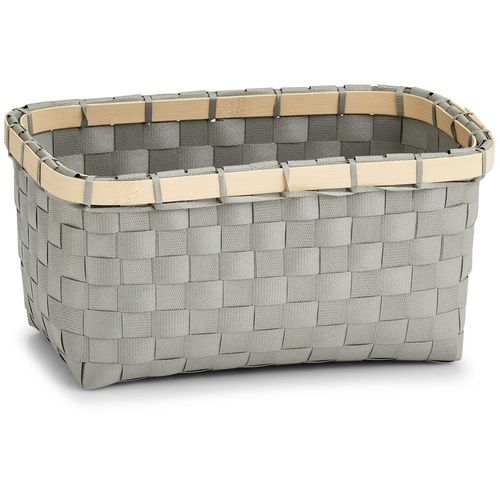 Zeller Košara za odlaganje, plastika-bambus, siva, 24 x 15 x 12 cm, 14242 slika 1